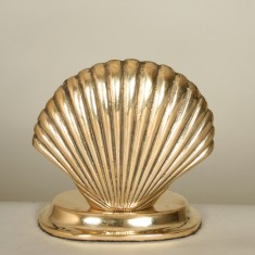 Vintage Shell Night Light in Polished Brass