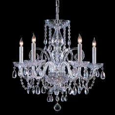  Five Light Chrome Up Chandelier by Crystorama