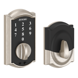 Schlage Camelot Touchscreen Satin Nickel Deadbolt. 