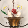 Italian Flower Basket Chandelier in Iron Harp, c. 1940 - Image 2