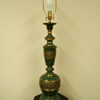 Asian Style Brass Lamp w/ Verde Finish c. 1960