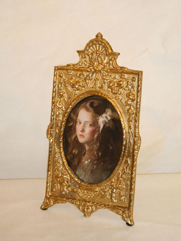 Cast Brass Victorian Frame w/ Rose Motif, c. 19th Century