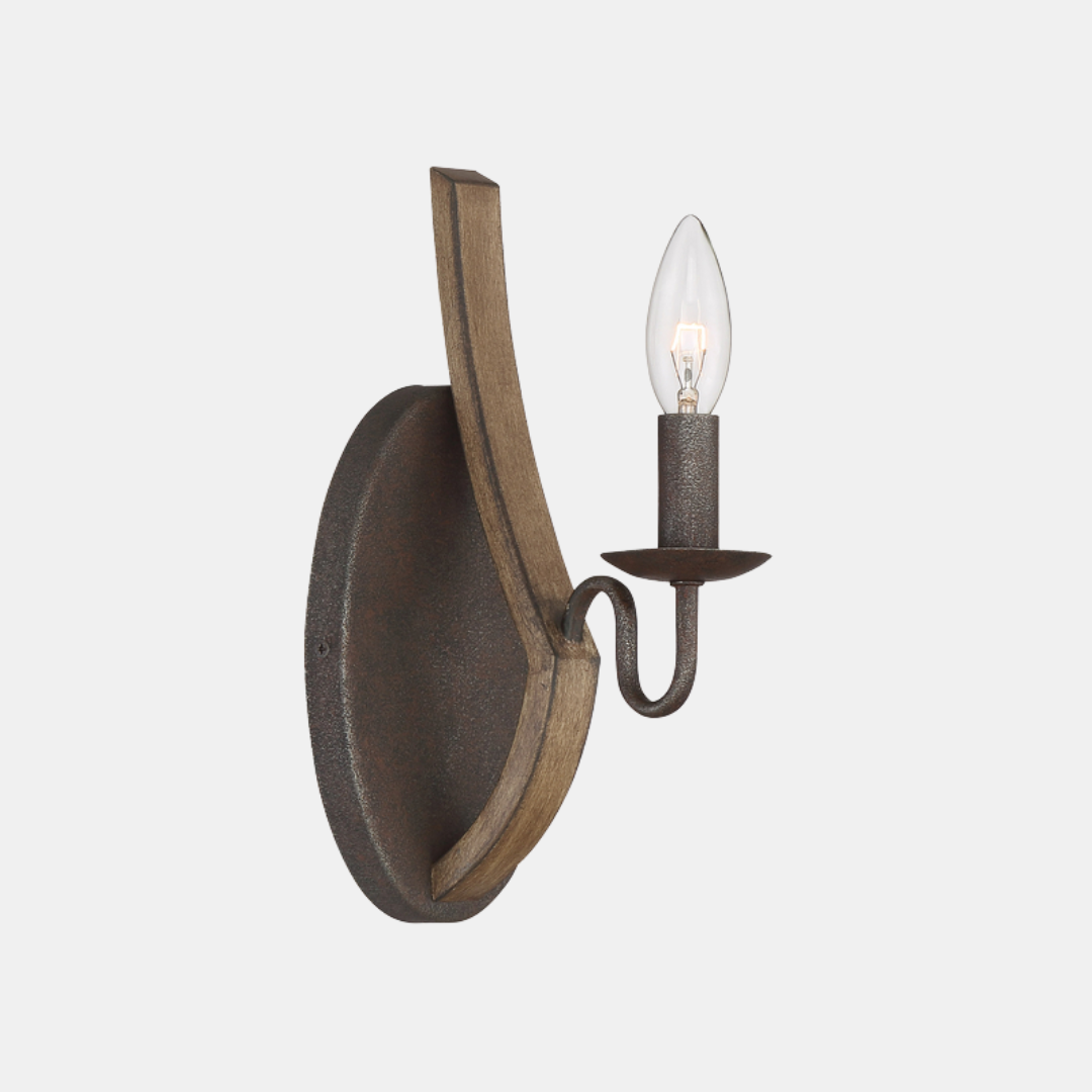 Shire One Light Wall Sconce in Rustic Black